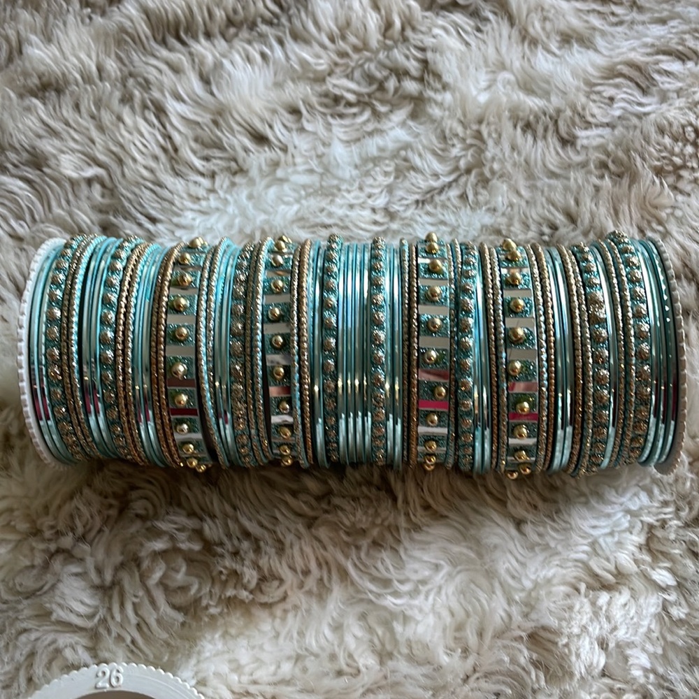 Turquoise Crystal Stackable Bangle Set - Brand - Picture 6 of 6